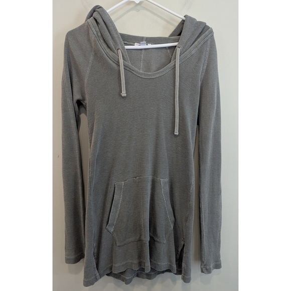 Standard James Perse Green Waffle Hooded Pullover Size Small - Picture 1 of 7